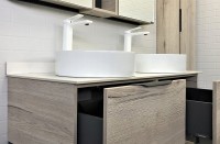 Мебель для ванной комнаты Comforty Порто 120 две раковины, подвесная, дуб дымчатый