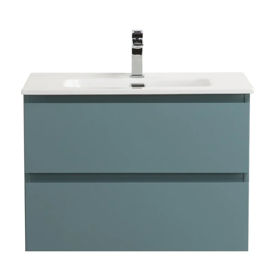 Тумба с раковиной BelBagno Kraft 70 подвесная, матовая голубая, раковина bb700etl