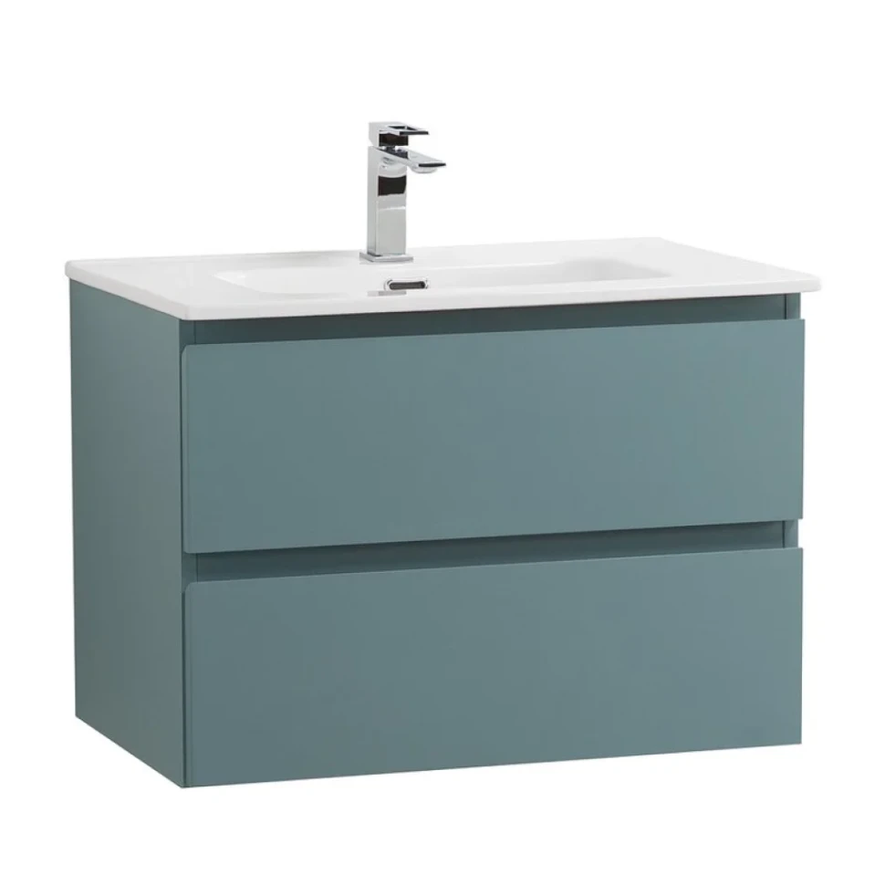 Тумба с раковиной BelBagno Kraft 70 подвесная, матовая голубая, раковина bb700etl