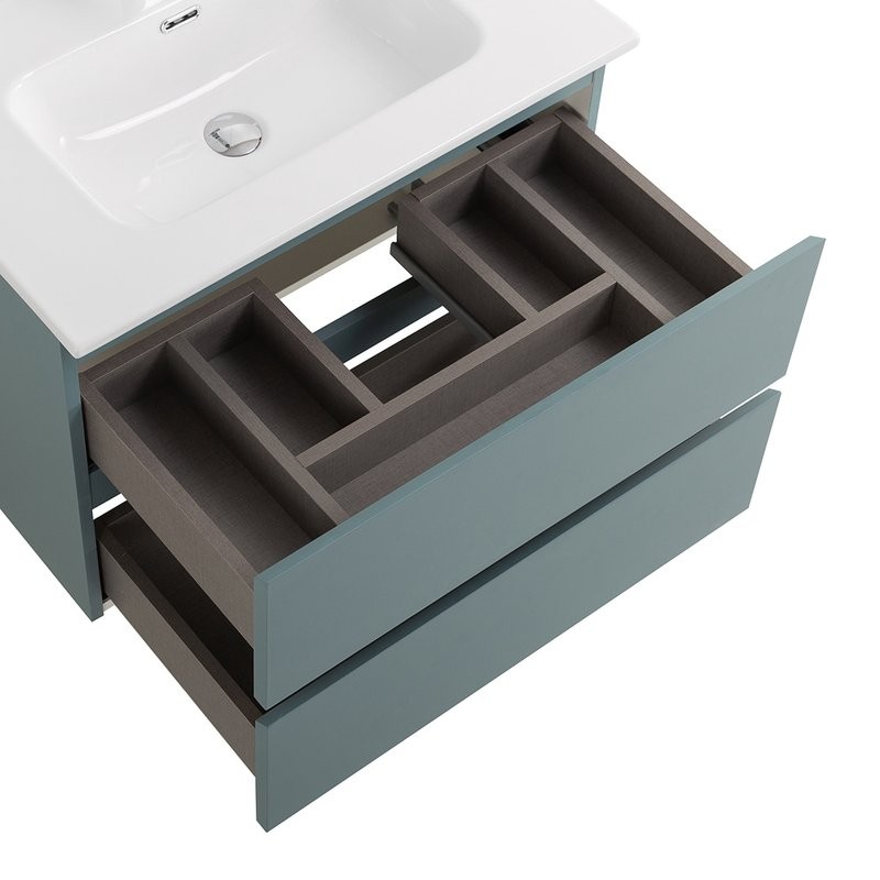 Тумба с раковиной BelBagno Kraft 70 подвесная, матовая голубая, раковина bb700etl