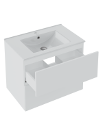 Тумба с раковиной Runo Палермо 60 подвесная, глянцевая белая