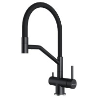 Смеситель для кухни Paulmark Rubert Ru213175-BLM с гибким изливом, черный