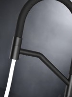 Смеситель для кухни Paulmark Rubert Ru213175-BLM с гибким изливом, черный