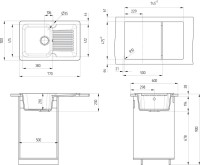 Мойка кухонная Ulgran U-506 -308 черная Мойка кухонная Ulgran U-506 -308 черная