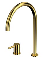 Смеситель для раковины WHITECROSS Y1214GL с изливом Y1203GL, золото