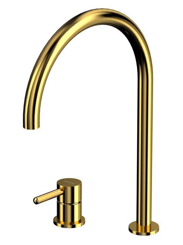 Смеситель для раковины WHITECROSS Y1214GL с изливом Y1203GL, золото