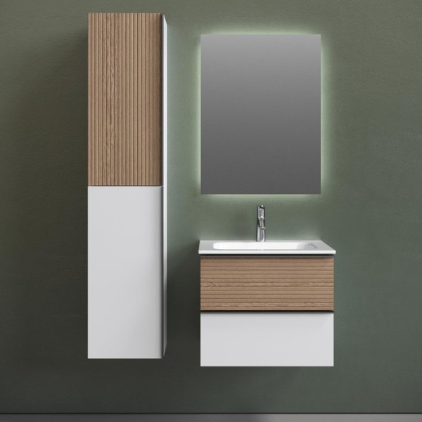 Мебель для ванной комнаты Sancos Delta 60 дуб светлый, белый