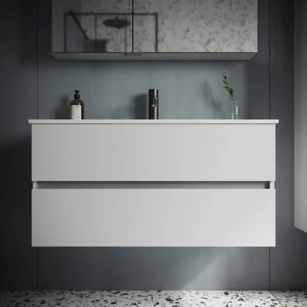 Тумба с раковиной Sancos Urban 100 см белый глянец