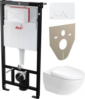Комплект Унитаз подвесной Duravit Architec 45720900A1 + Система инсталляции для унитазов AlcaPlast Sadromodul AM101/1120-001 с кнопкой и шумоизоляцией