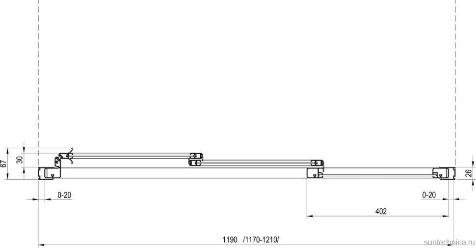 Душевая дверь в нишу Ravak Supernova ASDP3-120 Pearl, 200, профиль черный