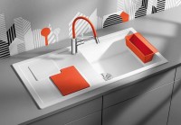 Мойка кухонная Blanco Sity XL 6 S белая, аксессуары апельсин