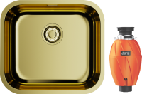 Комплект Мойка Omoikiri Omi 49-U/I-LG светлое золото + Измельчитель Nagare 750