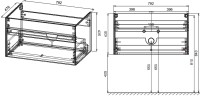 Мебель для ванной комнаты Vincea Chiara 80 темный дуб