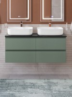 Тумба под раковину со столешницей BelBagno Kraft 120 подвесная, матовая еловая, столешница kep-120-2-mno, для двоих