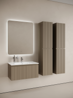 Мебель для ванной комнаты Sancos Code 80 подвесная, серо-бежевая