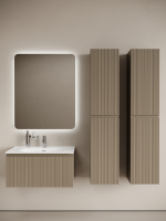 Мебель для ванной комнаты Sancos Code 80 подвесная, серо-бежевая