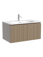 Мебель для ванной комнаты Sancos Code 80 подвесная, серо-бежевая