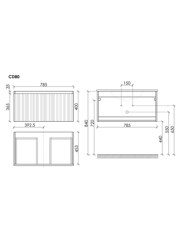 Мебель для ванной комнаты Sancos Code 80 подвесная, серо-бежевая