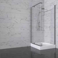 Душевой уголок Triton Терра -Графит 90х90х207, профиль вороненая сталь, стекло прозрачное