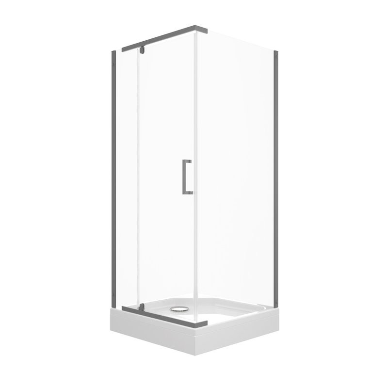 Душевой уголок Triton Терра -Графит 90х90х207, профиль вороненая сталь, стекло прозрачное