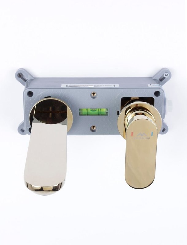 Смеситель для раковины Fashun A1185-35 С ВНУТРЕННЕЙ ЧАСТЬЮ, золото