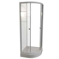 Душевой уголок Radomir Берген RD 90х90 см, профиль белый, стекло прозрачное, с поддоном