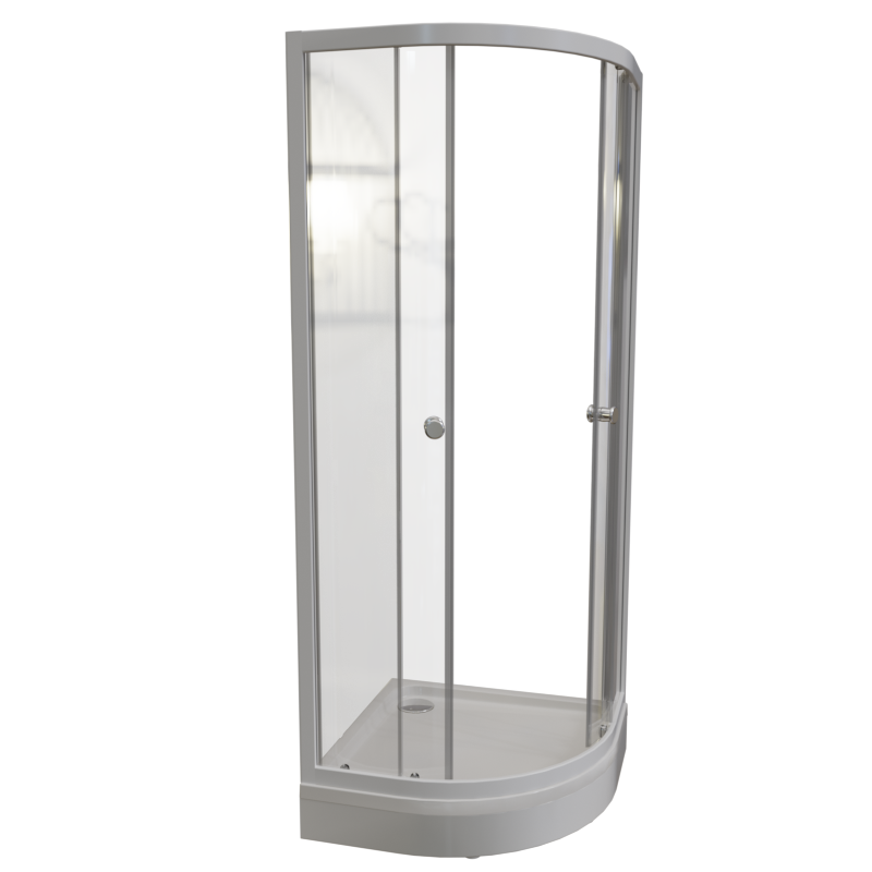 Душевой уголок Radomir Берген RD 90х90 см, профиль белый, стекло прозрачное, с поддоном