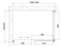 Душевой уголок Vegas Glass ZP+ZPV 130*80 08 10 профиль глянцевый хром, стекло сатин