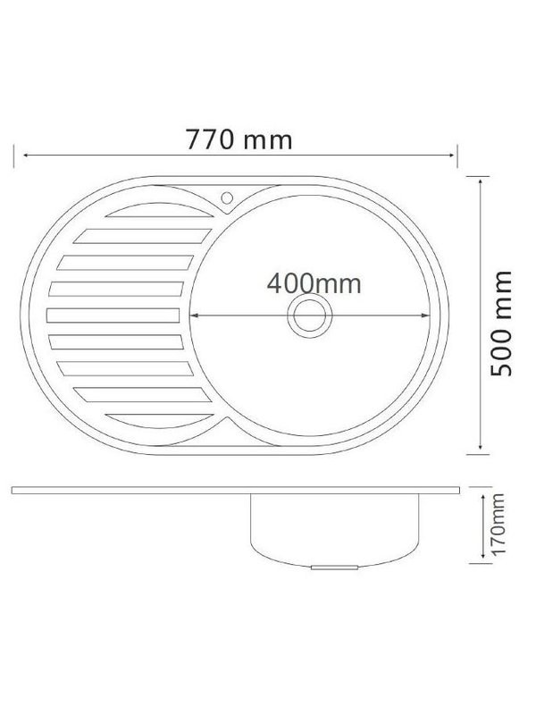 Мойка кухонная РМС MD6 MG6-7750OVR R