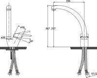 Смеситель для кухни Kaiser County 55244-6 бежевый мрамор