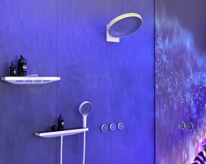 Шланговое подключение Hansgrohe Rainfinity 26858700 с полкой