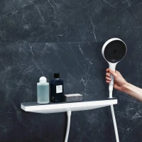 Шланговое подключение Hansgrohe Rainfinity 26858700 с полкой Шланговое подключение Hansgrohe Rainfinity 26858700 с полкой