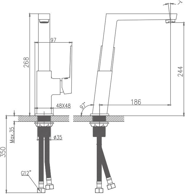 Смеситель для кухни Haiba HB191 HB70191
