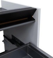 Тумба с раковиной Allen Brau Activity 70 с подсветкой, матовый белый, черный браш, столешница белая, раковина Fantasy Y 64x40, белая