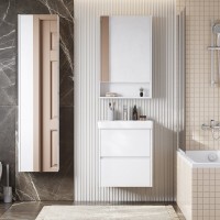 Мебель для ванной комнаты AQUATON Сканди 55 белый глянец, белый матовый