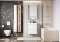 Мебель для ванной комнаты AQUATON Сканди 55 белый глянец, белый матовый