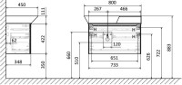 Мебель для ванной комнаты STWORKI Ши 80, подвесная