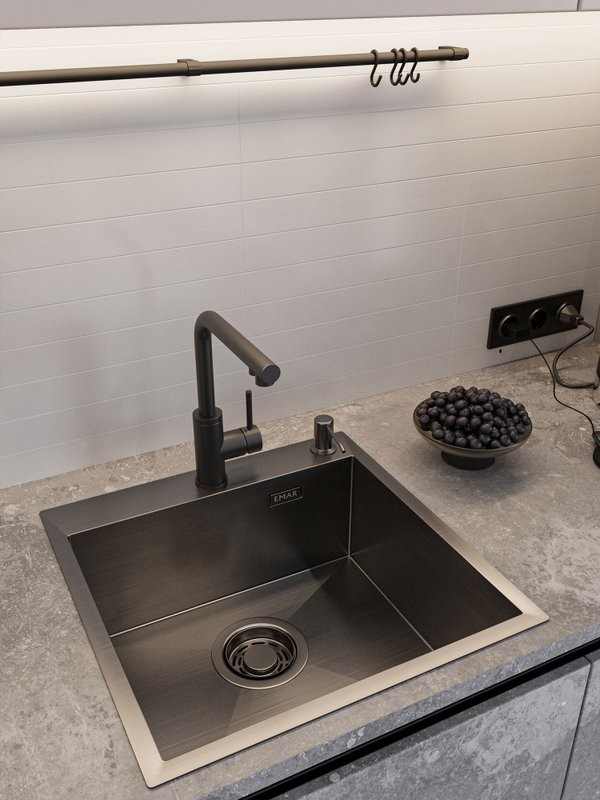 Мойка кухонная Emar PVD EMB-117A PVD Nano Dark