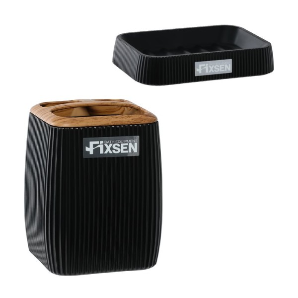Набор Стакан Fixsen Black Wood 401-3 + Мыльница 401-4