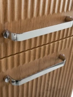 Шкаф-пенал для ванной BelBagno Due 40 подвесной, ручки хром полированный, rovere nature