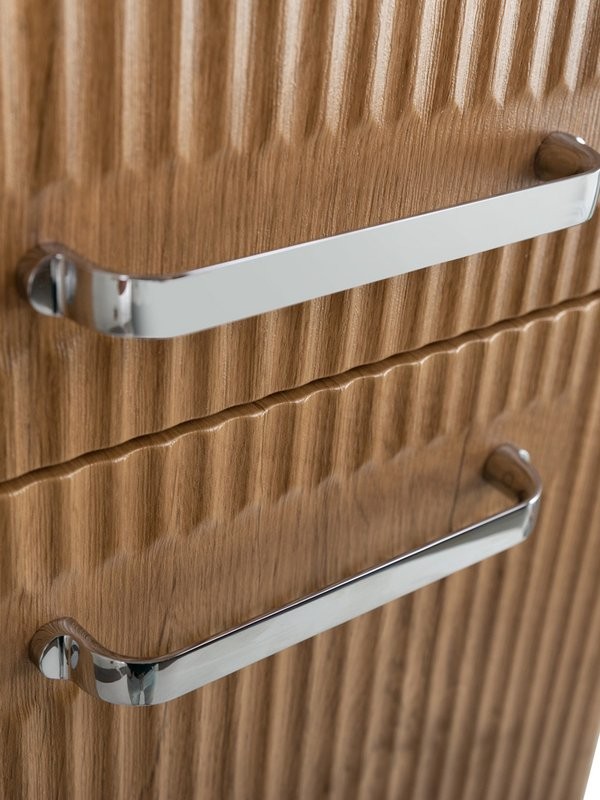 Шкаф-пенал для ванной BelBagno Due 40 подвесной, ручки хром полированный, rovere nature