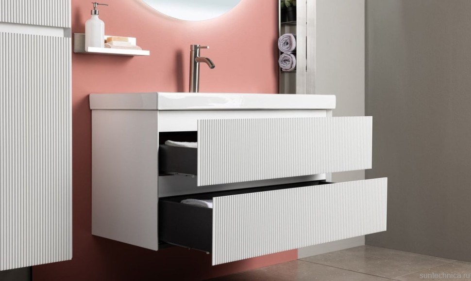 Тумба под раковину без столешницы Aquanet Альтера 100 подвесная, белая матовая