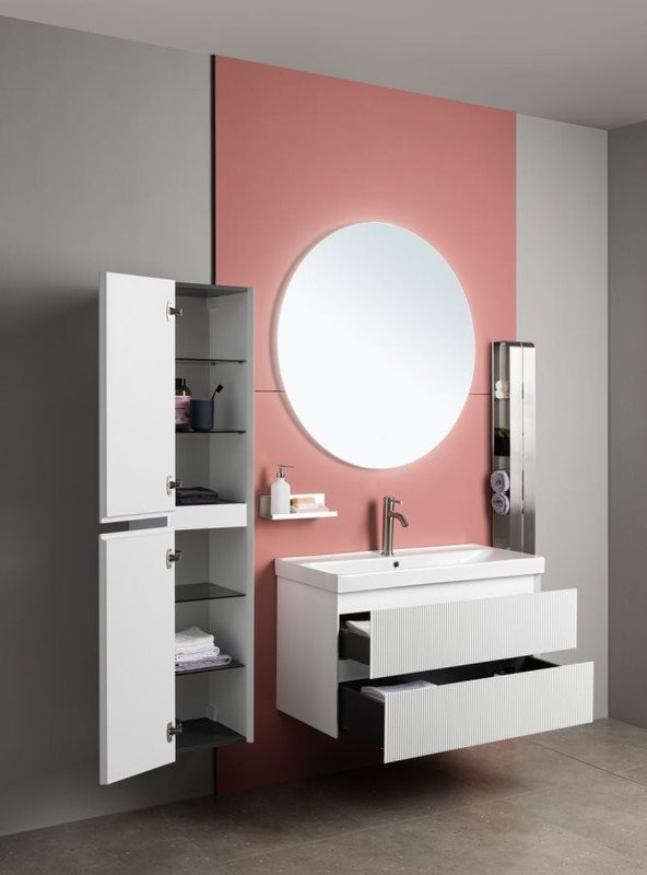 Тумба под раковину без столешницы Aquanet Альтера 100 подвесная, белая матовая