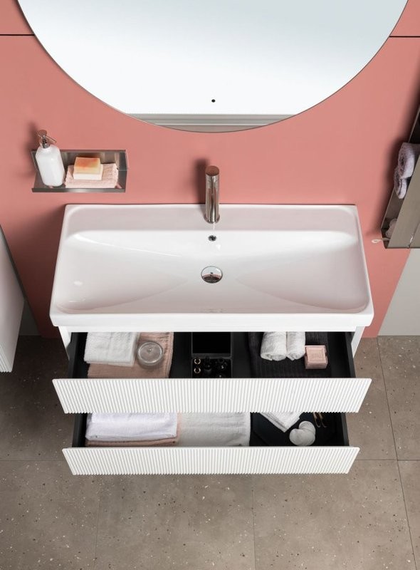 Тумба под раковину без столешницы Aquanet Альтера 100 подвесная, белая матовая