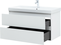 Тумба под раковину без столешницы Aquanet Альтера 100 подвесная, белая матовая