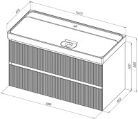 Тумба под раковину без столешницы Aquanet Альтера 100 подвесная, белая матовая