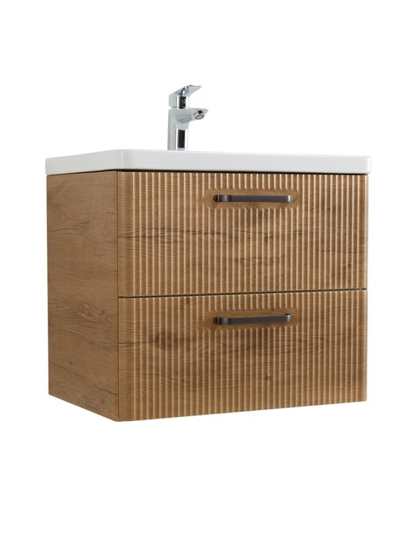 Мебель для ванной комнаты BelBagno Due 60 ручки матовый темный никель, rovere nature