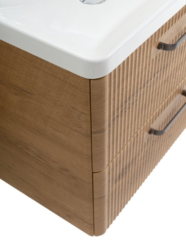 Мебель для ванной комнаты BelBagno Due 60 ручки матовый темный никель, rovere nature