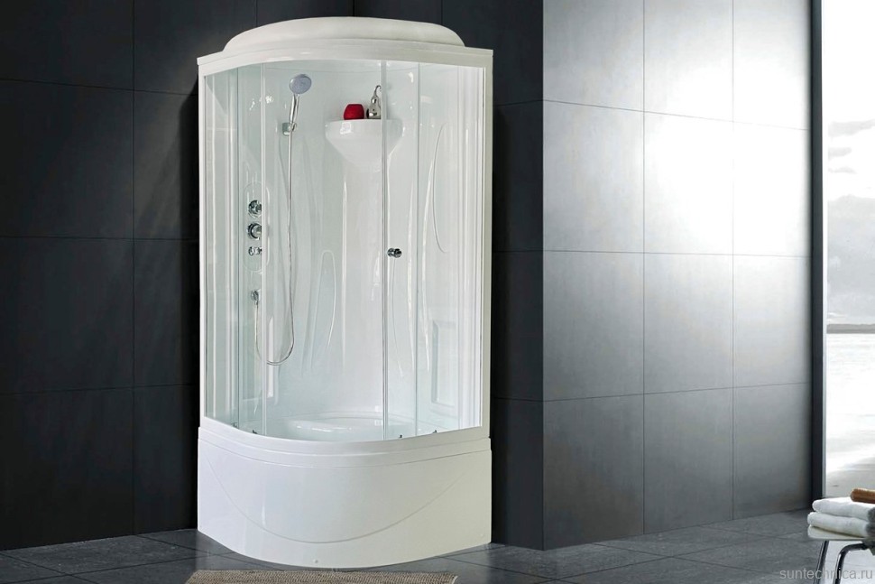 Душевая кабина Royal Bath RB 90BK1-T с высоким поддоном, с сиденьем