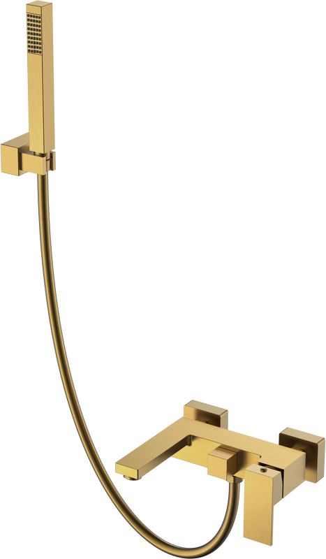 Смеситель для ванны с душем Boheme Qubic 473-BR bronze